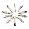 Iron Hair Barrette Findings, French Hair Clip Findings, Platinum, 49~51x7x5mm, Hole: 2mm