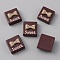 Opaque Resin Imitation Chocolate Cabochons, Coconut Brown, Square, 16x15.5x7.5~8mm