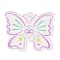 Acrylic Pendants, Butterfly, Lilac, 30x37.5x1.5mm, Hole: 1.8mm