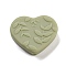 Silicone Focal Beads, Heart, Dark Sea Green, 21x25x8.5mm, Hole: 2mm