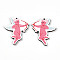 Printed Wood Pendants, Valentine's Day Style, Angel & Fairy, 40x33.5x2.6mm, Hole: 1.6mm