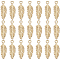 50Pcs Tibetan Style Alloy Charms, Feather, Lead Free & Nickel Free & Cadmium Free, Matte Gold Color, 15x5x1.5mm, Hole: 1mm