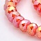 AB Color Plated Faceted Rondelle Electroplate Glass Beads Strands, Red, 6x4mm, Hole: 1mm, about 80pcs/strand, 15 inch