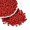 6/0 Baking Paint Glass Round Seed Beads, Red, 4~5x3~4mm, Hole: 1~2mm, about 4500pcs/pound