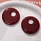 Resin Pendants, Flat Round, Coconut Brown, 49.5x7mm, Hole: 14mm