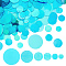 692pcs 6 Styles Iridescent PVC Paillette/Sequins Pendants, Flat Round, Ornament Accessories, Dodger Blue, 15~50mm, Hole: 1.2mm, 692pcs/set