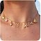 Summer Brass Initial Letter Starfish Shell Shaped Pendant Bib Necklaces for Women, Real 18K Gold Plated, Letter Y, 16.93 inch(43cm)