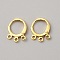 Brass Leverback Earring Findings, with Loops, Golden, 14.5x11.5x1.8mm, Hole: 1.6mm, Pin: 0.8mm