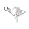 Brass Pendants, Manta Ray Charms, Rack Plating, Lead Free & Cadmium Free, Long-Lasting Plated, with Jump Ring, Platinum, 20.5x21.5x4.5mm, Hole: 3.4mm
