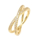 Латунные микро проложить пальцев кольца кубического циркония&nbsp;RJEW-D340-01G-01-2