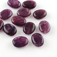 Овальной имитация драгоценных камней акриловые бусины&nbsp;OACR-R047-11