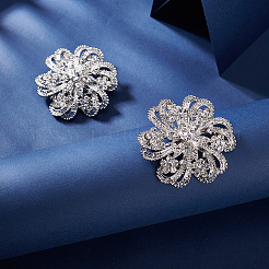 2 шт. брошь-булавка в виде цветка со стразами&nbsp;JEWB-GA0001-26