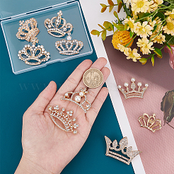 9 шт. 9 стиля броши-короны со стразами&nbsp;JEWB-CA0001-09