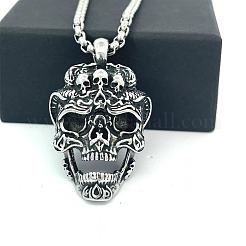 Панк ретро подвеска в виде черепа из нержавеющей стали 304 для мужчин&nbsp;CH2571