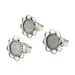 Старинные регулируемые компоненты железа палец кольцо цветка сплава сеттинги кабошон лицевой панели&nbsp;PALLOY-O039-25AS