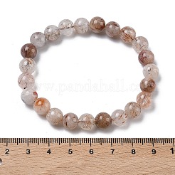 Браслеты из натуральных рутиловых кварцевых бусин круглой формы для женщин&nbsp;BJEW-Z158-03D-02