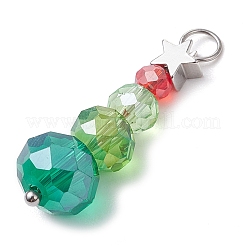 Подвески из латуни и стекла на рождественскую тематику&nbsp;PALLOY-JF02997