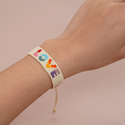 Браслеты из плетеного бисера Bohemia Love & Rhombus из стеклянных бусин&nbsp;CX8298-1