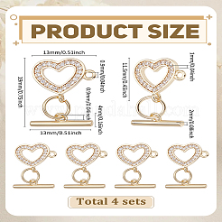 4 сумка латунные микропаве прозрачные кубические цирконии застежки-тогглы&nbsp;KK-LP0004-48