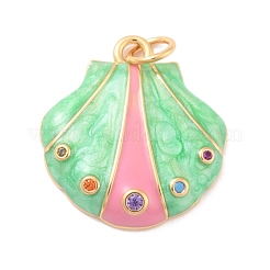 Экологически чистый кубический цирконий из латуни с эмалевыми подвесками&nbsp;KK-K268-25G