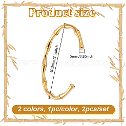 2шт. 2 цвета браслеты-манжеты из нержавеющей стали 304&nbsp;BJEW-GO0001-18