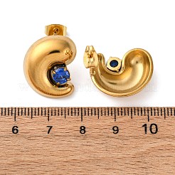 Серьги-гвоздики из нержавеющей стали 304 с микропаве из кубического циркония&nbsp;LS-EJEW-B138-01G