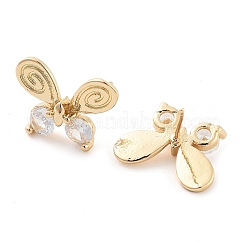 Серьги-гвоздики в форме бабочки из латуни&nbsp;EJEW-Q800-25KCG