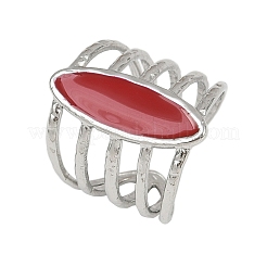 Кольца-манжеты из нержавеющей стали Horse Eye 304 с эмалью для женщин&nbsp;RJEW-G355-04P-02