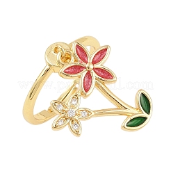 Латунные кольца-подвески с микропаве из кубического циркония для женщин&nbsp;RJEW-A090-04G