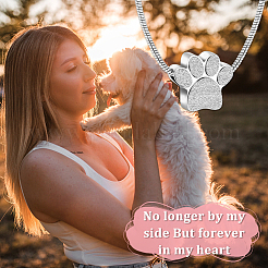 Ожерелье из урны с прахом и отпечатком лапы&nbsp;NJEW-WH0024-01S