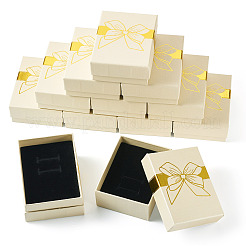 12 шт. подарочные коробки для хранения украшений из бумаги с бантом&nbsp;CON-TA0001-24B