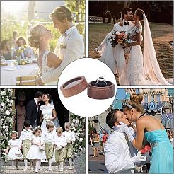 Деревянные коробки для помолвочных колец из орехового дерева&nbsp;CON-WH0072-88