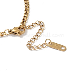 Браслеты-цепочки витые из нержавеющей стали золотистого тона 304 с эмалью&nbsp;BJEW-P321-02G