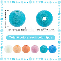 48 шт. 6 вида пластиковых флокированных бусин&nbsp;KY-SC0002-47A