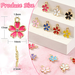 50шт 10 цвета сплава эмалевые подвески&nbsp;ENAM-CJ0003-68