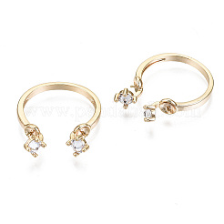 Латунные микропрозрачные кубические циркониевые манжеты для пальцев&nbsp;KK-T056-51G-NF
