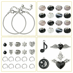 Наборы для изготовления браслетов в европейском стиле из сплава и латуни своими руками&nbsp;DIY-FS0007-23