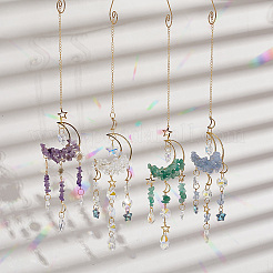 Наборы для самостоятельного изготовления подвесных ловцов солнца из натурального аметиста&nbsp;DIY-SC0030-67