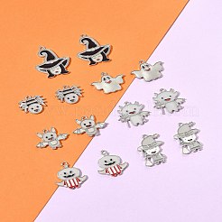 14 шт. 7 стиля хэллоуин тематика стойка покрытие светящийся сплав эмаль подвески&nbsp;ENAM-FS0002-10P