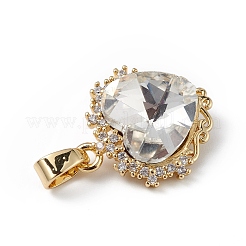 Настоящие 18-каратные позолоченные подвески из латуни с микропаве из прозрачного кубического циркония&nbsp;KK-C015-05G-01