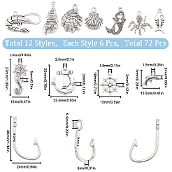 72 шт. 12 стиля подвески из сплава в тибетском стиле&nbsp;FIND-SC0007-72