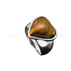 Кольца из нержавеющей стали 304 с натуральным тигровым глазом для мужчин&nbsp;FS-WG9BB25-06