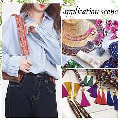 Вышивка полиэфирными лентами в этническом стиле&nbsp;OCOR-WH0060-33B