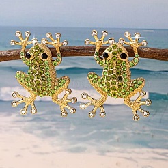 Серьги-гвоздики из сплава и страз&nbsp;FS-WG98FAE-01