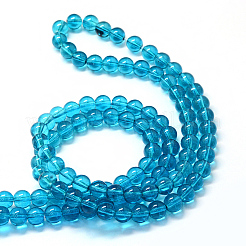 Выпечки окрашенные прозрачные стеклянные нити круглый шарик&nbsp;LS-DGLA-Q022-6mm-03