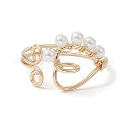 Открытое кольцо с натуральным культивированным пресноводным жемчугом RJEW-JR00634