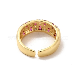 Прямоугольное открытое кольцо-манжета из кубического циркония&nbsp;RJEW-A015-04G