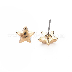 Серьги-гвоздики со звездами для женщин&nbsp;EJEW-S213-03A-01G-RS