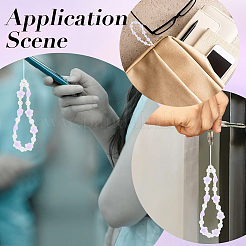 Ремешок на запястье для мобильного телефона с пластиковыми бусинами&nbsp;AJEW-WH20010-63B