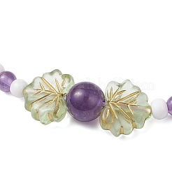 Браслеты из плетеных бусин с натуральным аметистом для мужчин и женщин&nbsp;BJEW-MZ00208-03